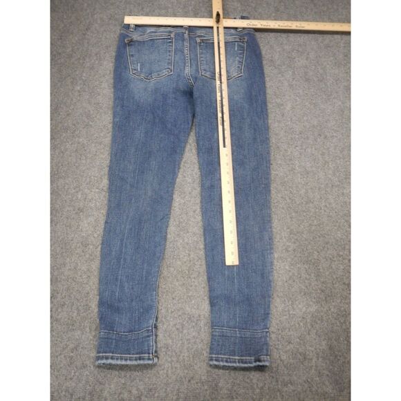 Judy Blue Skinny Fit Jeans Size 11/30 Lined Buffalo Plaid Blue Distressed Denim - Picture 9 of 12